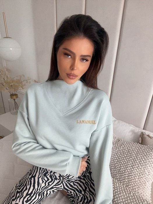 Bluza Lamanuel Colorful blekitna zielona jabłko Uni
