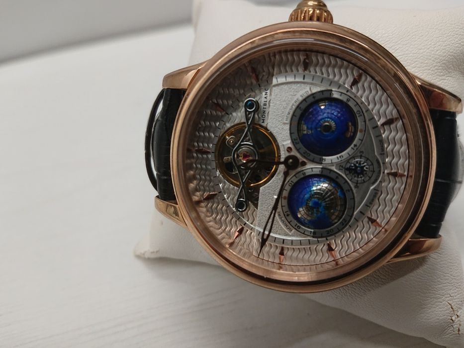 Годинник Montblanc cylindrique geosphere vasco da gama gold white