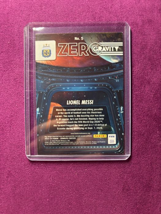 Messi card Zero gravity panini donruss argentina