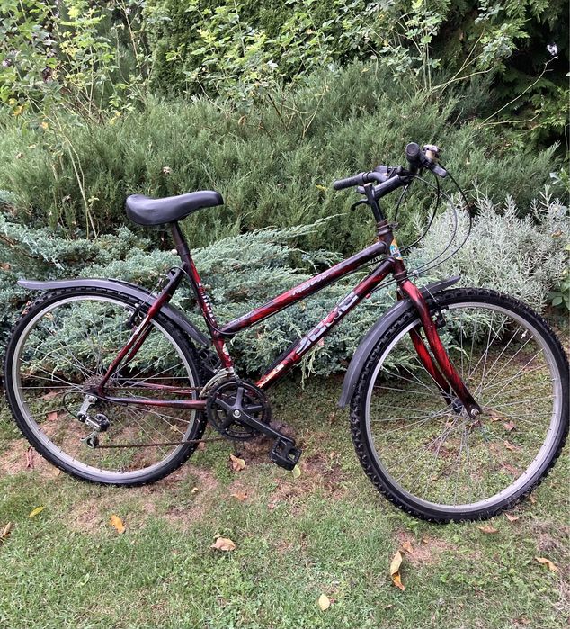 Rower miejski bordowy