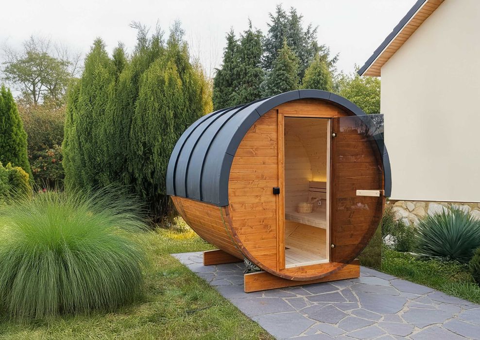 Sauna zewnętrzna beczka S 1,8 m |Bezpośrednio od producenta | Lubuskie