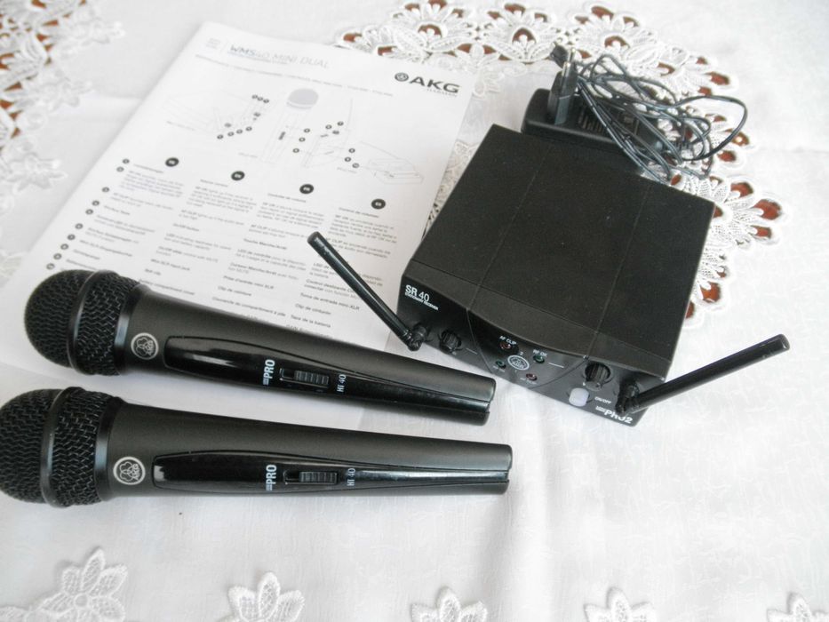 Mikrofony bezprzewodowe AKG WMS 40 MINI 2 DUAL vocal set. Zestaw.