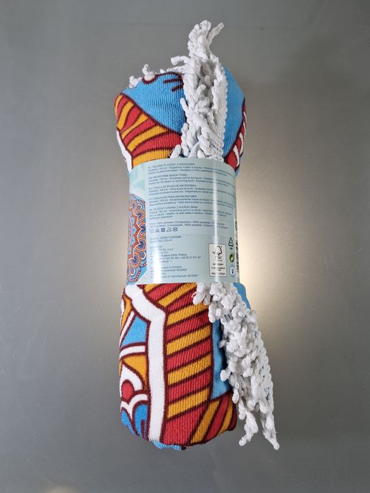 Duży Ręcznik Plażowy Koc Okrągły 150 cm Mikrofibra