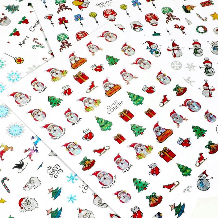 Świąteczne naklejki na paznokcie 700szt.