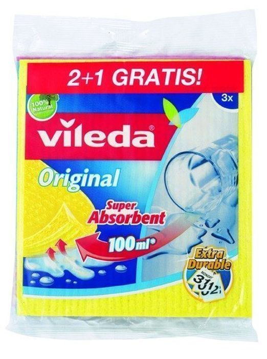 Pucerka Gąbkowa Vileda 2+1 Bardzo Chłonna 18X19 Cm