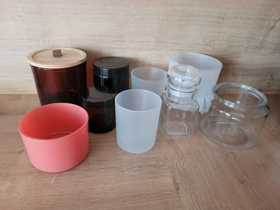 szklane pojemniczki po świecach do wosku dla dzieci do DIY