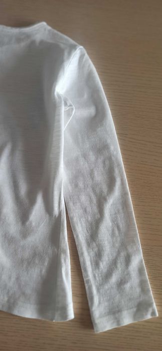 Bluzka dziewczęca 128, biała, długi rękaw