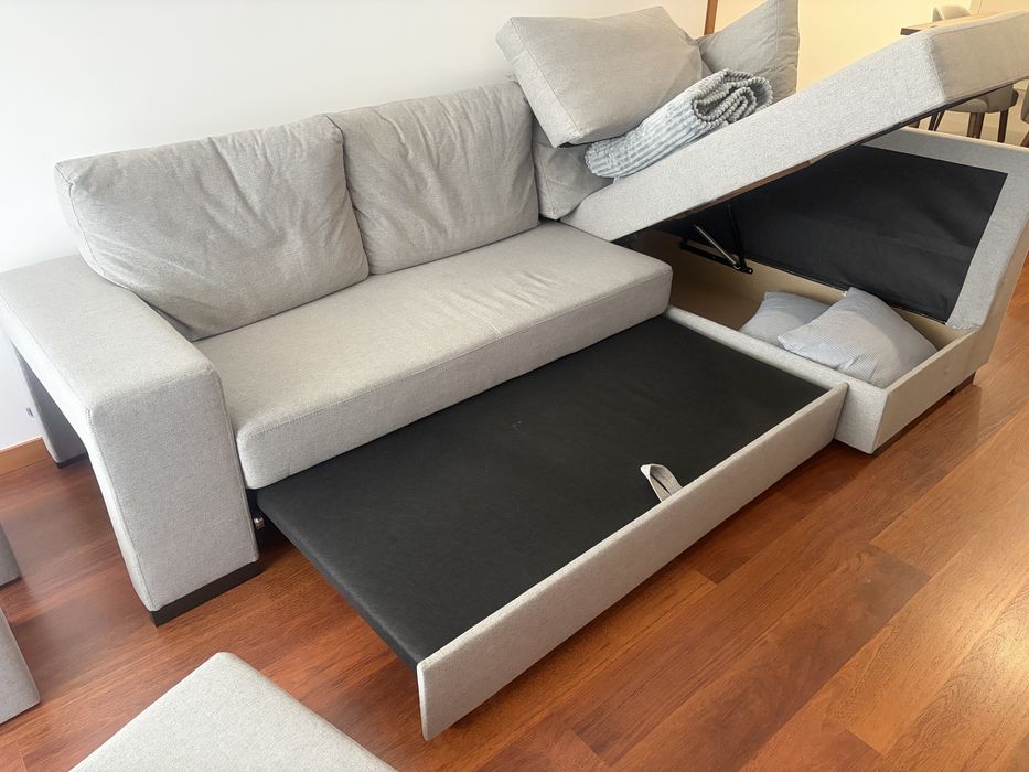 Sofá-cama Novo Cinza