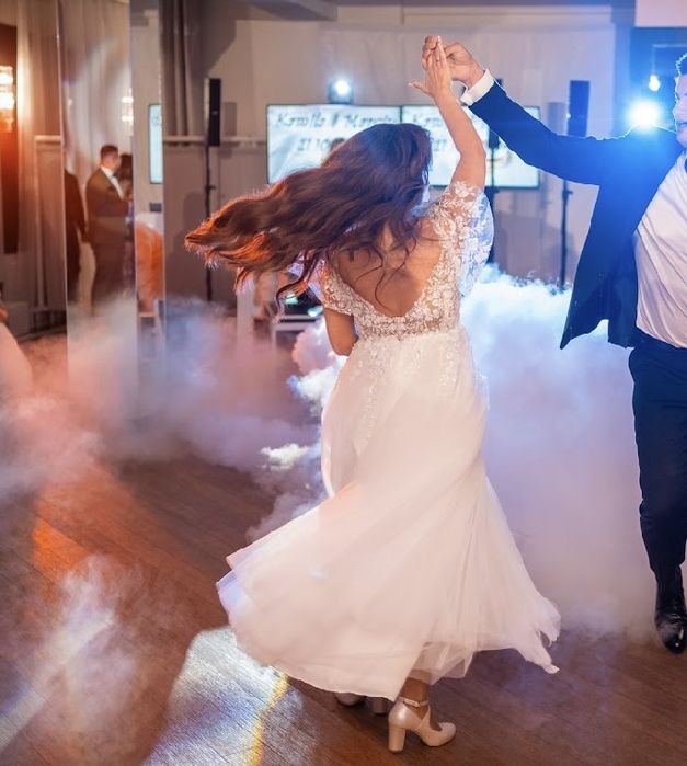 Suknia slubna sukienka koronkowa s m tiul cekiny