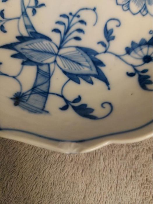 11a  Немецкий синий/луковый рисунок  на порцелянe.Meissen.Винтаж.