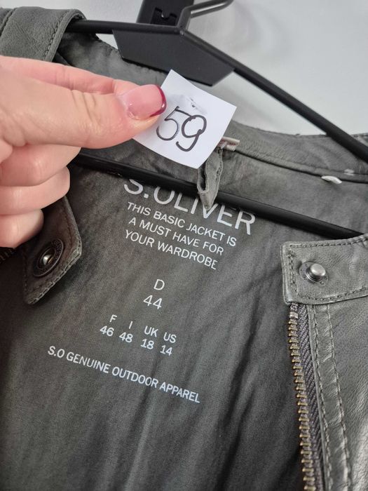 Kurtka z eko skóry S.olivier szara ramoneska