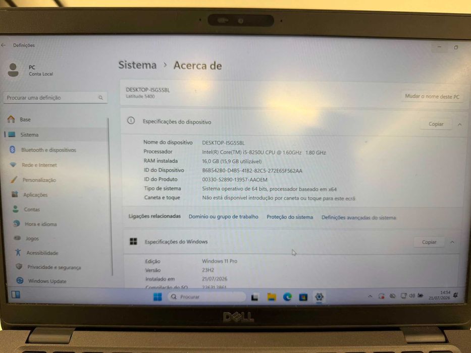 Portátil Dell 5400