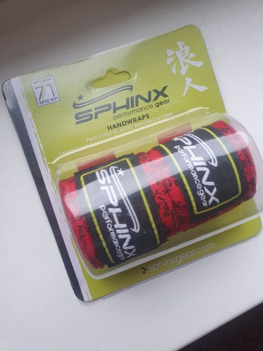 Owijki bandaże bokserskie SPHINX wzór czerwone 4 m metry boks muaythai