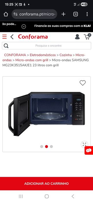 Micro-ondas samsung 23L