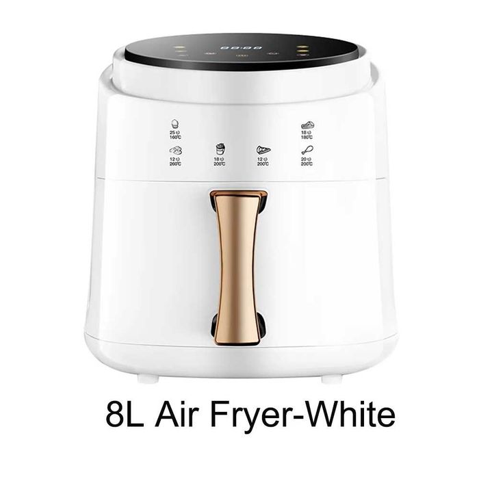 [NOVO] Air Fryer • 8L • 1400W • Touch Screen • Preta / Branca