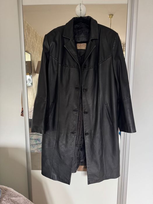 Płaszcz skórzany z odpinaną podszewką ocieplany XL