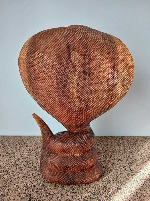 Peça decorativa - Cobra (escultura em madeira)