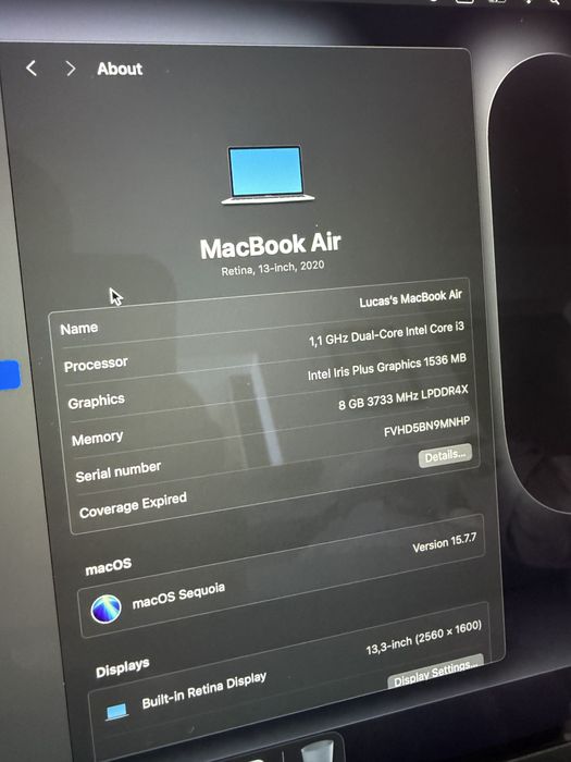Macbook Air 2020 i3