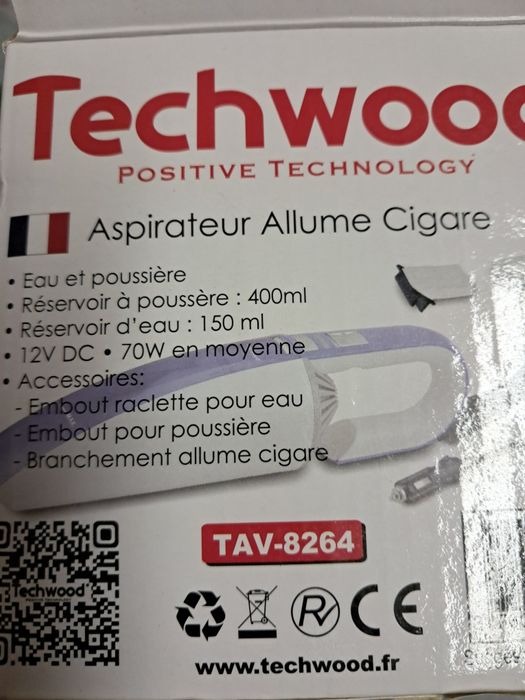 Aspirador carro Techwood  agua e pó  novo