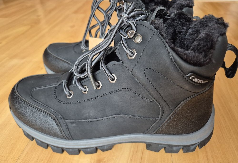 Czarne buty męskie ocieplane - Cabin shoes r.41