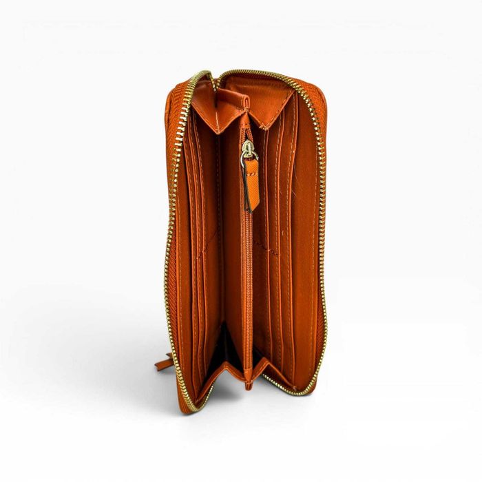 Carteira Mango Touch Laranja c/ Fecho Dourado — Nova