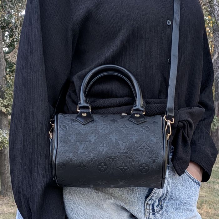 Сумка Louis Vuitton Nano Speedy (Чорна / Monogram Empreinte) / луі вітон