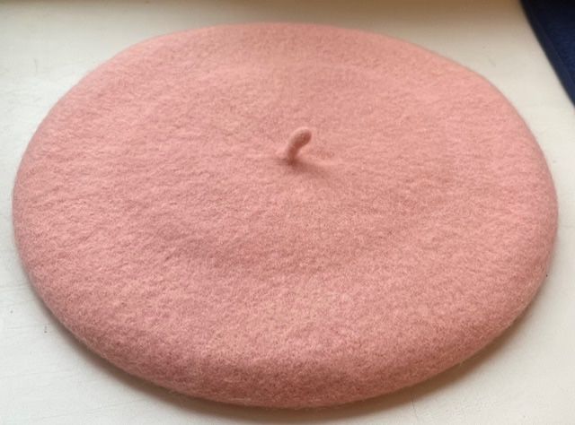 Французький берет, вовна, світло рожевий