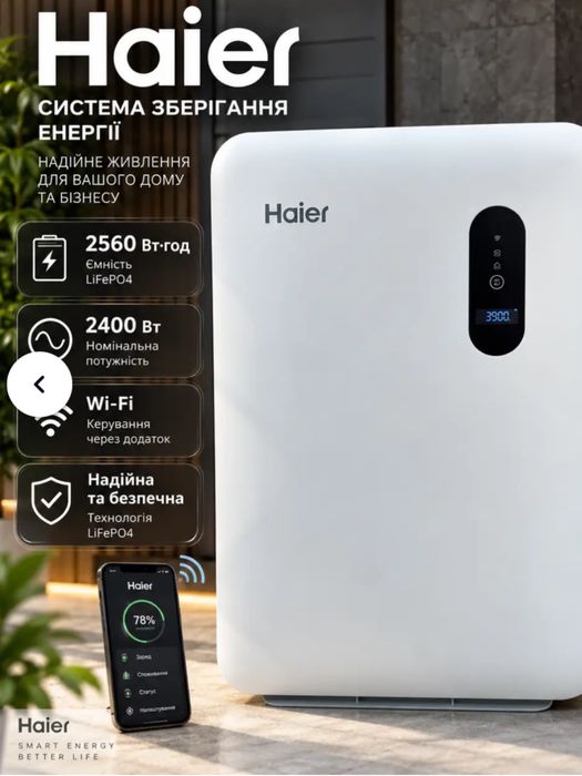 Haier HPS-2.5-800 2560Wh резервне живлення при відключеннях!Гарантія 12 міс!