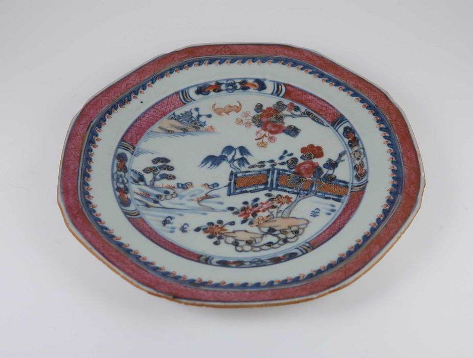Prato Octogonal Porcelana da China Companhia da Índias