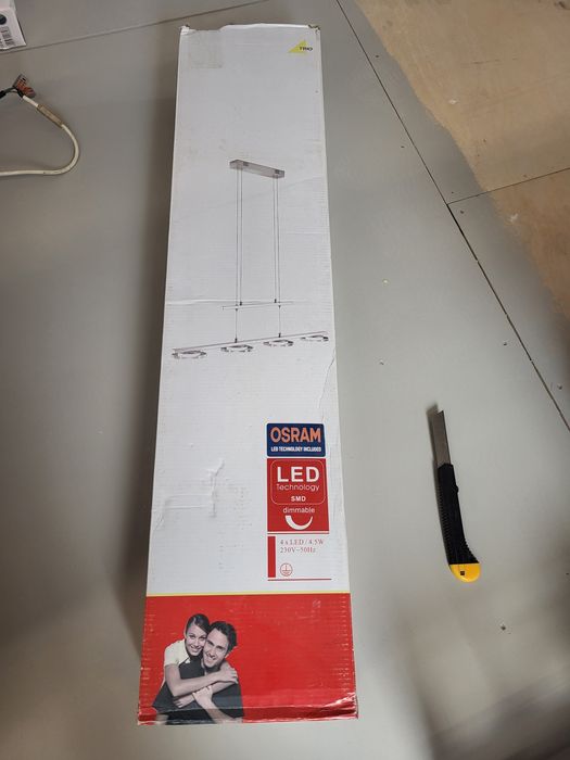 Lampa wisząca led na stół do JADALNI ściemnialna trio 4x4,5W osram LED