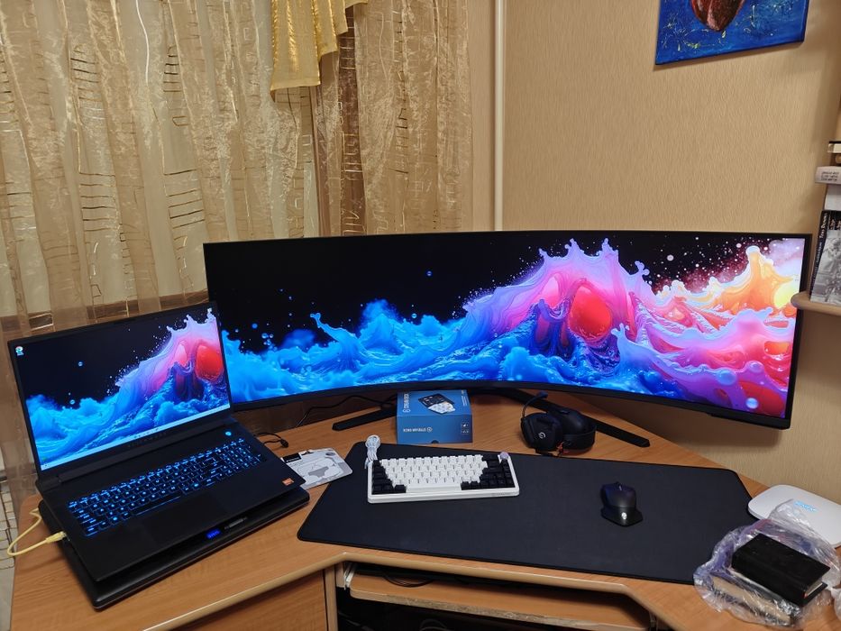 Монітор 57" Samsung Odyssey Neo G9 G95NC (LS57CG952NZXUA) Mini LED Quantum Dot / 1000R VA