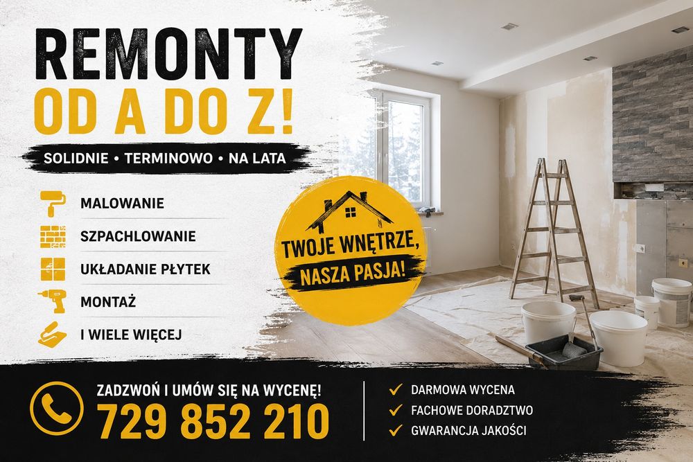 Remonty i wykończenia wnętrz – solidnie i terminowo