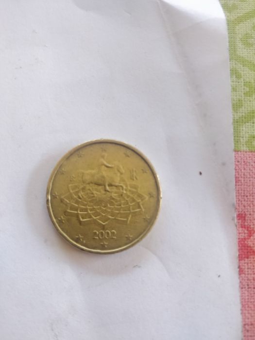 moeda de 50 cêntimos, Itália/2002