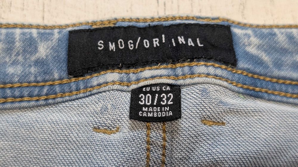 Spodnie męskie jeansowe Smog rozmiar 30/32 jasne - założone raz ideał