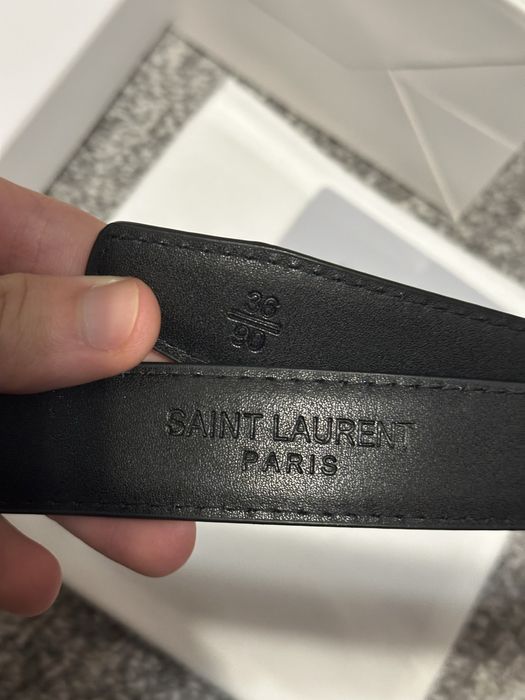 Pasek Ysl 90cm Czarny ze skory