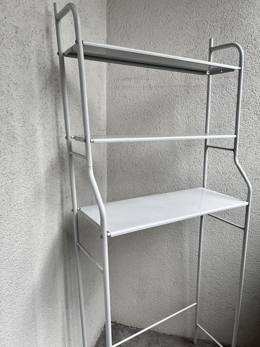 Полиця стелаж для зберігання над пральною машиною, LAUNDRY RACK TW-106, Білий / Стійка для підлоги органайзер для ванної кімнати