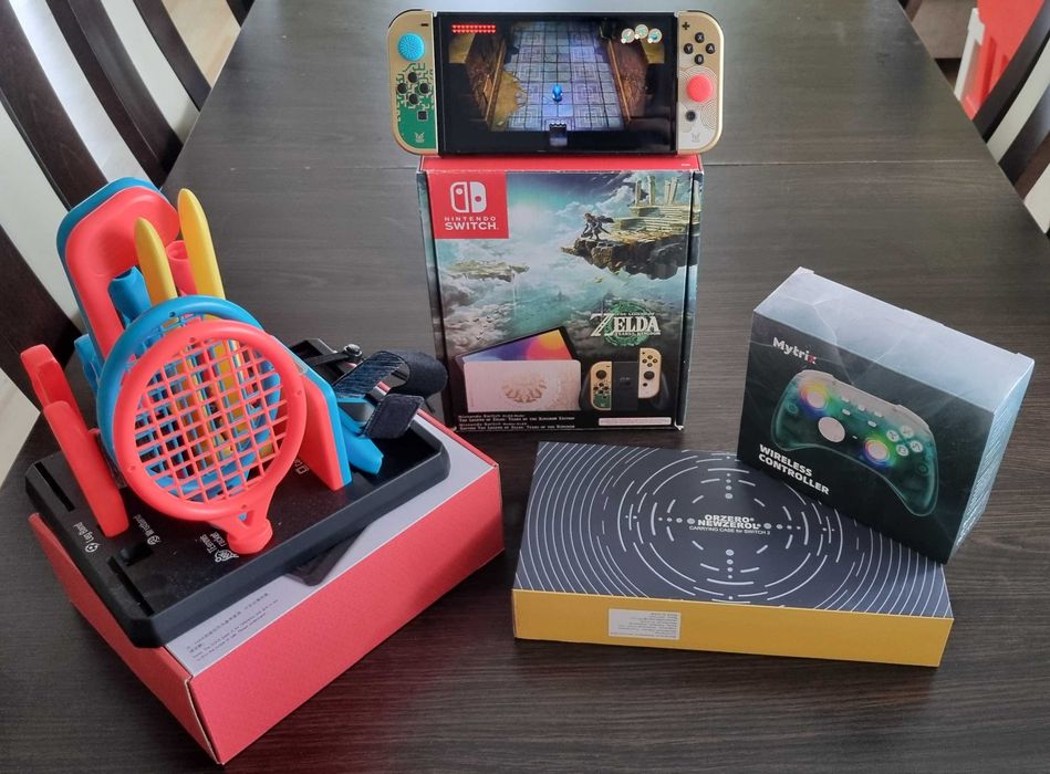 Nintendo OLED ZELDA Limited Edition +CHIP +Akcesoria STAN TOP
