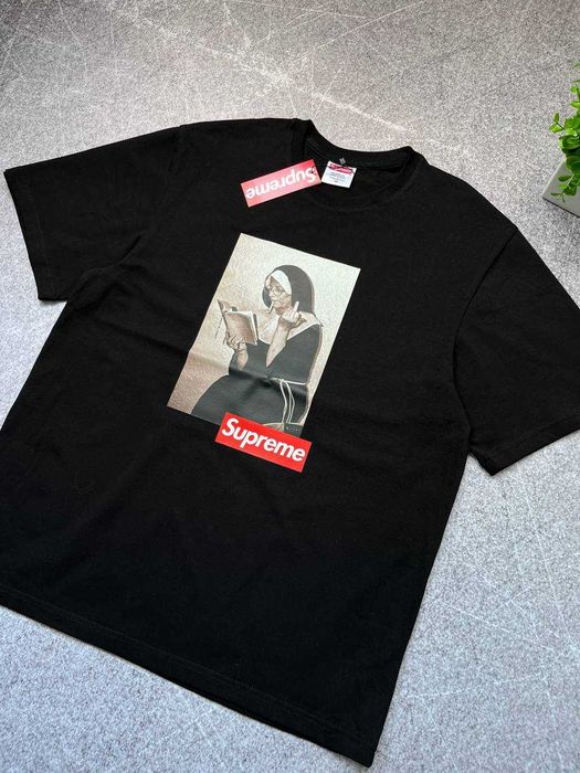 Оверсайз Футболка Supreme | Черная Майка Суприме с бирками
