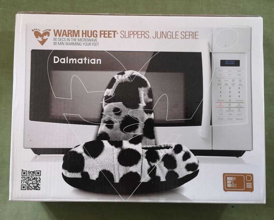 Chinelos para micro-ondas Warm Hug Feet padrão dálmata