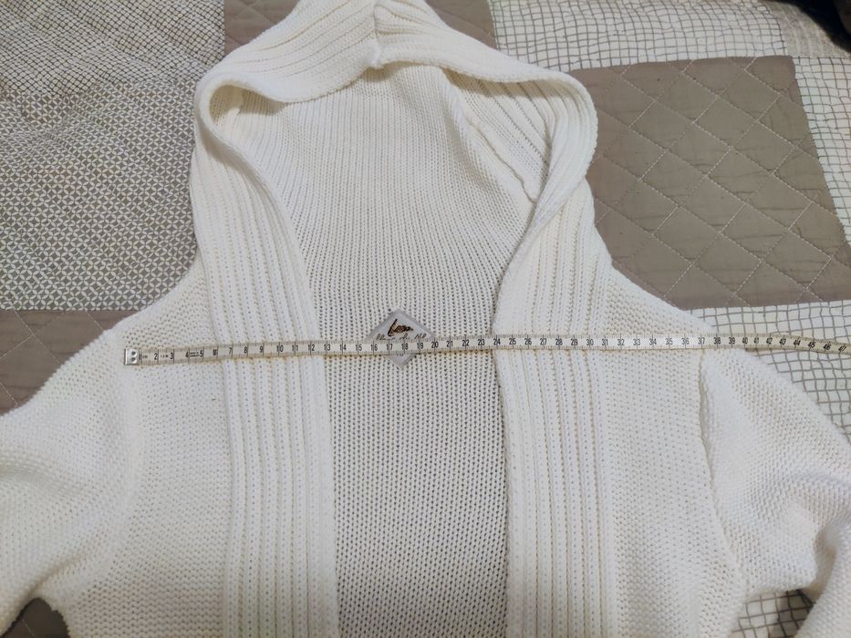 Casaco, cardigan branco, com capuz, Blanc du Nil, T.0