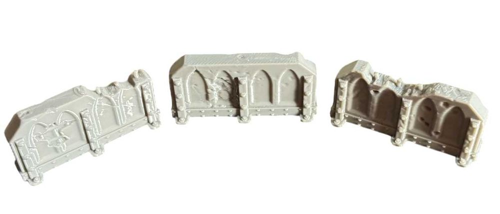 Barykady (zestaw 3), tereny do gier grimdark, sci-fi, postapo, druk 3D