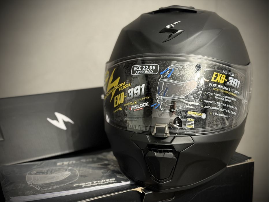 Kask motocyklowy Scorpion EXO-391 Solid L – Matte Black – jak nowy