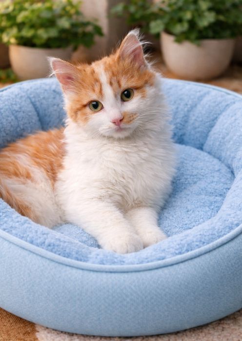 Бело-рыжий пушистый котёнок мальчик ищет дом! Котята в хорошие руки!