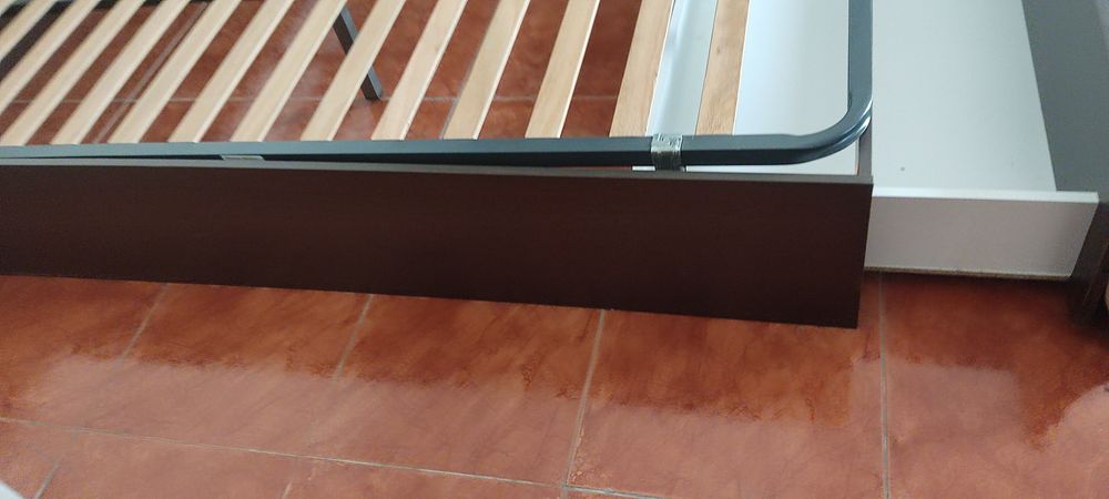 Desocupar _Cama casal Wengue com estrado e gavetão