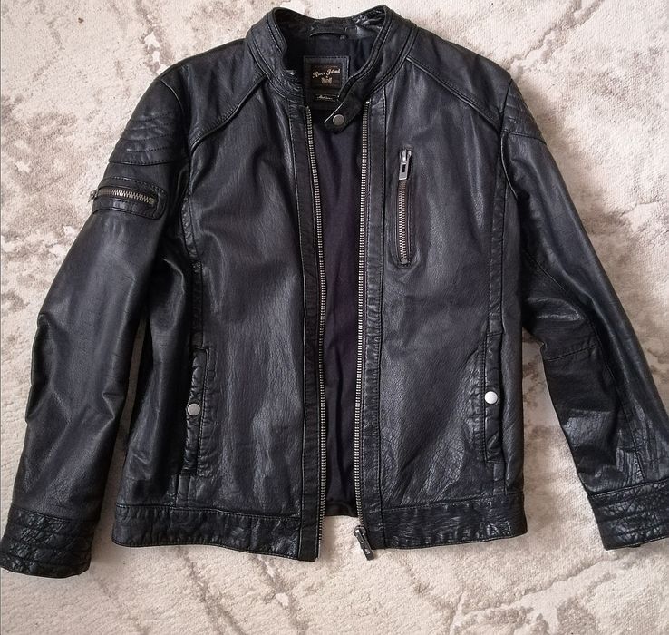 Куртка кожаная мужская фирменная Италия мотокуртка байкерская