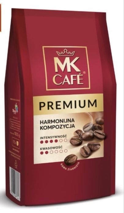 4 x Kawa ziarnista 1kg MK Cafe PREMIUM. Szczelnie zamknieta, z dlugim terminem.