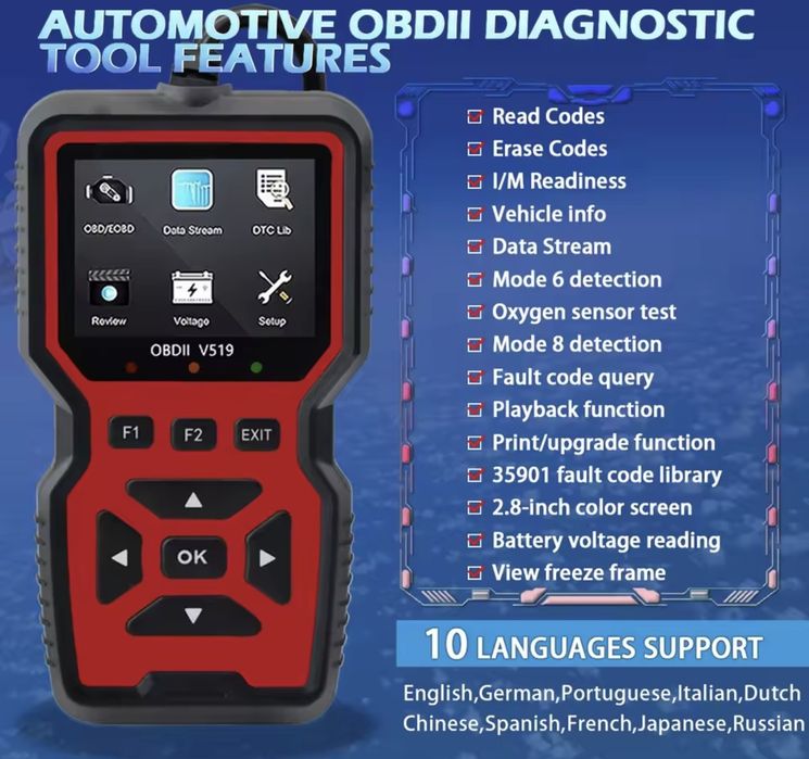 Сканер професійний OBD2 V519