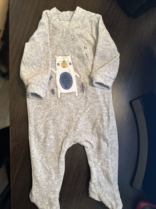 Комплект чоловічок (ромпер) з шапочкою велюровий 62р