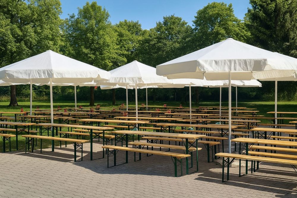 Wynajem Sprzętu na Imprezy, Namioty, Parasole, Ławki, Stoły,  Krzesła