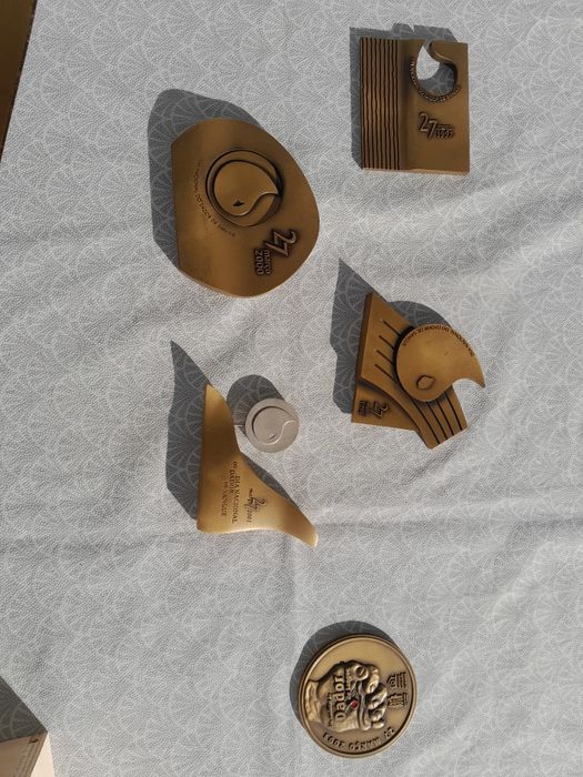 Medalhas comemorativas em bronze.